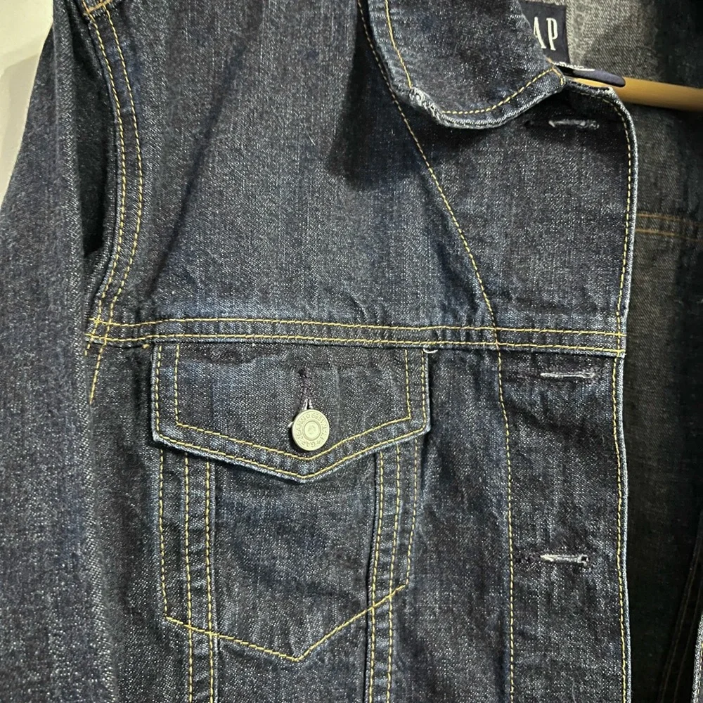 GAP Women’s Cropped Dark Blue Denim Jacket size M - Picture 5 of 13